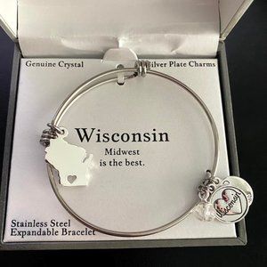 Wisconsin- "Midwest is Best" expandable bracelet